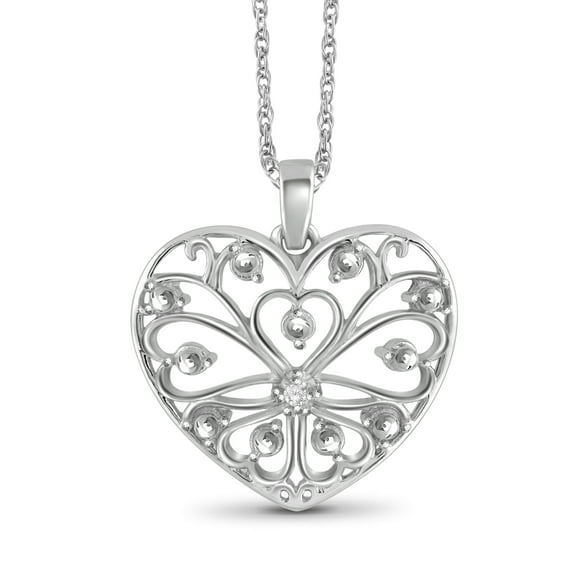 JewelersClub White Diamond Accent Sterling Silver Heart Pendant, 18"