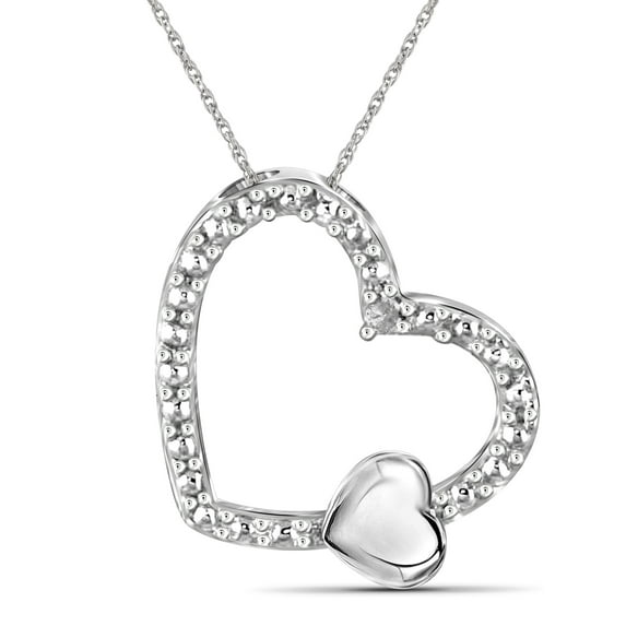 JewelersClub White Diamond Accent Sterling Silver Heart Pendant, 18"