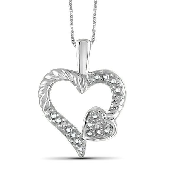 JewelersClub White Diamond Accent Sterling Silver Heart Pendant, 18"