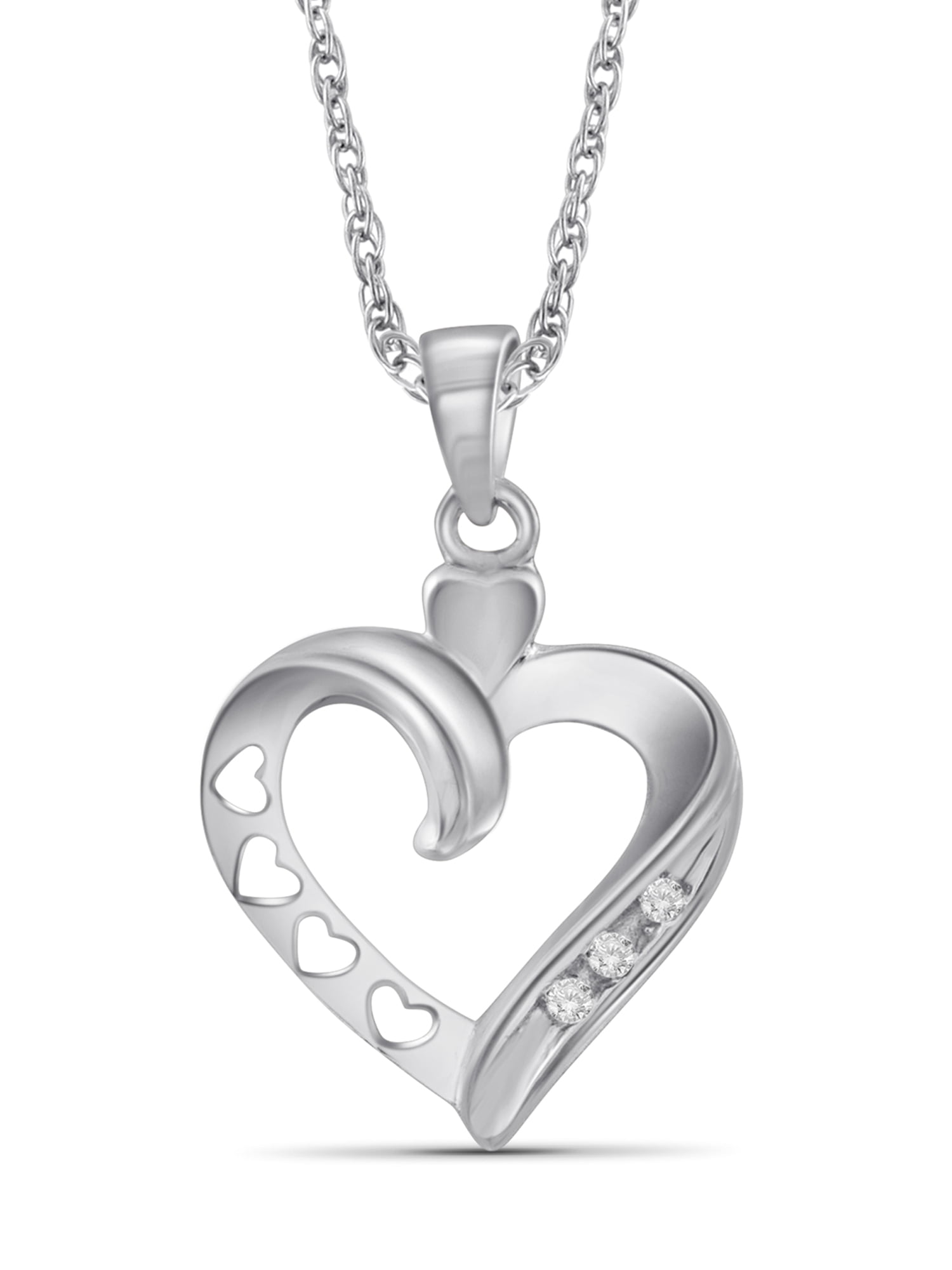 JewelersClub White Diamond Accent Sterling Silver Heart Pendant, 18"