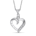 thumbnail image 1 of JewelersClub White Diamond Accent Sterling Silver Heart Pendant, 18", 1 of 3