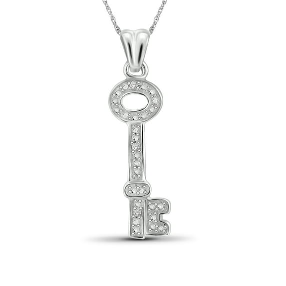 JewelersClub White Diamond Accent Sterling Silver Key Pendant, 18"
