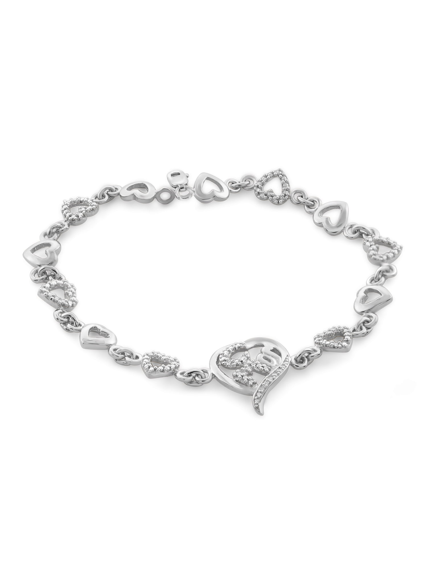 ◎D moment ◎ Dear UB Heart Bracelet (925 Silver) Amazon.com: 925 Sterling Silver Double Heart Bracelet for