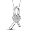 thumbnail image 1 of JewelersClub White Diamond Accent Sterling Silver Ribbon Heart Pendant, 18", 1 of 3