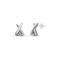 thumbnail image 1 of JewelersClub White Diamond Earrings for Women Sterling Silver – White Diamond Studs – Hypoallergenic Sterling Silver Stud Earrings for Women with Secure Push-Back Closure, 1 of 3