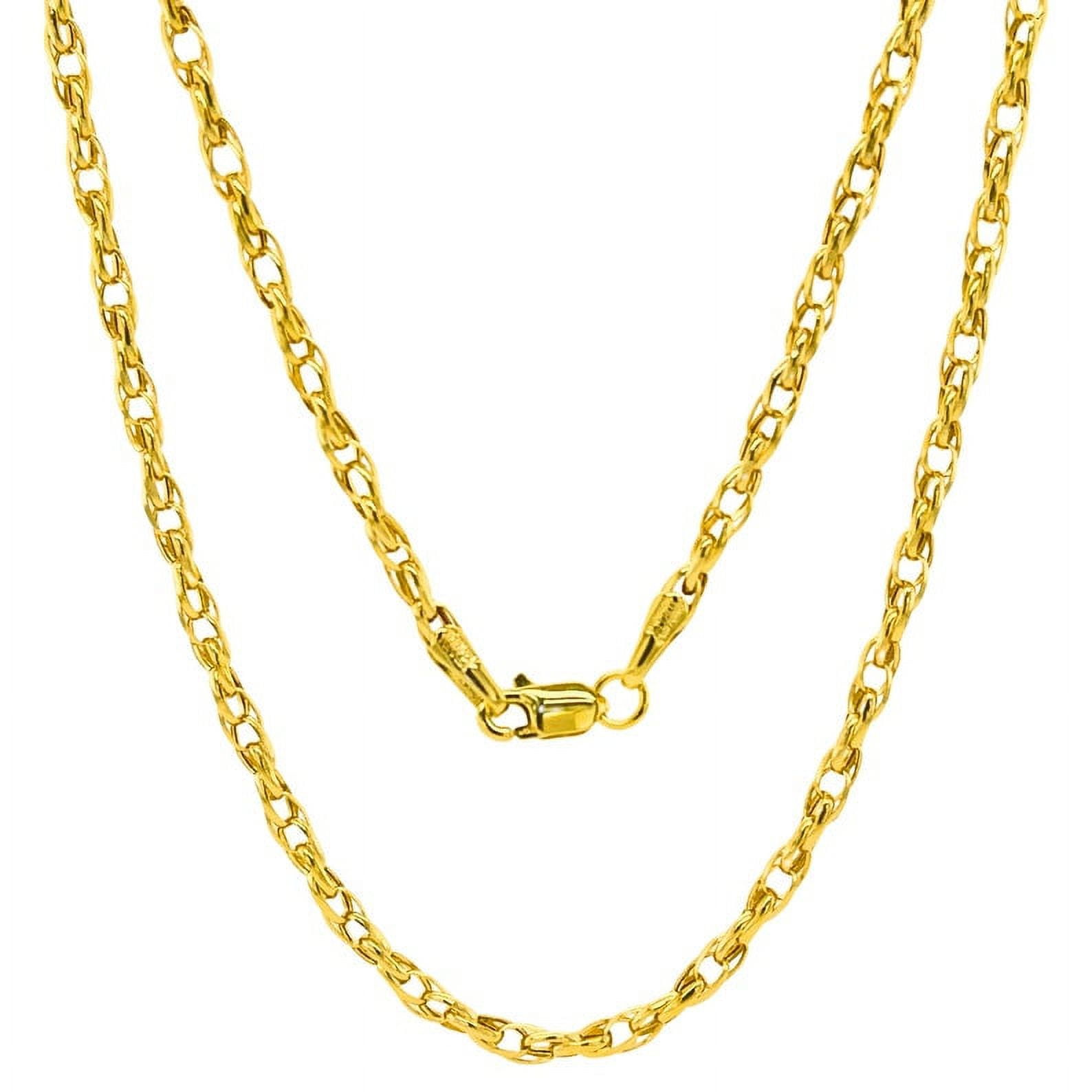 10K Yellow Real Gold Diamond Cut Braided Twisted Link Chain Necklace For Women 14" - 16"