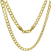 JEWELHEART 14K Yellow Gold Cuban Link Chain Necklace, 2.3-6.5mm Thick, Diamond Cut, 16"-24"