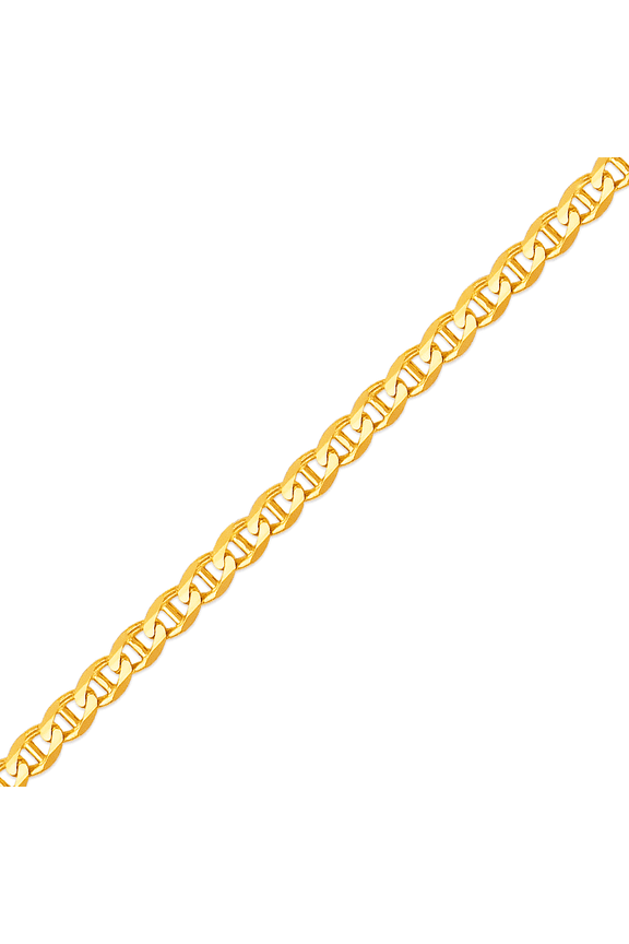 14K Yellow Solid Gold Mariner Chain 3.1mm Thick Anchor Link Necklace For Men Women 16"