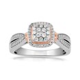 thumbnail image 1 of Jewelili Rose Gold Over Sterling Silver with 1/3 Cttw Natural White Round Diamond Bridal Engagement Ring, Size 6, 1 of 6