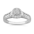 thumbnail image 1 of Jewelili Sterling Silver With 1/10 Cttw Natural White Round Diamonds Miracle Plate Bridal Engagement Ring, Size 7, 1 of 6