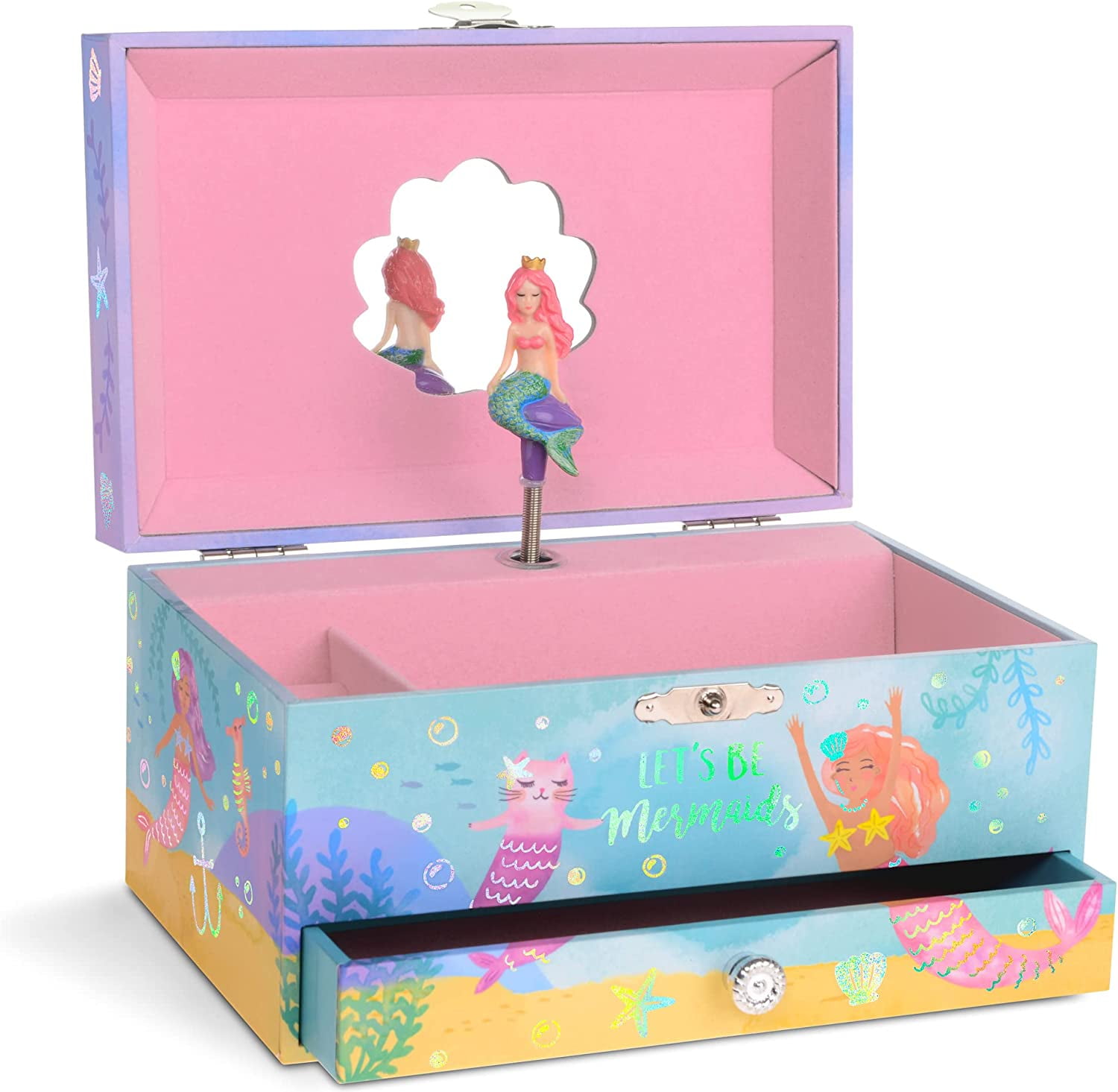 Jewelkeeper Kids Unicorn Musical Jewelry Box, Mermaid Design, Pullout ...