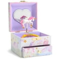 thumbnail image 1 of Jewelkeeper Jewelry Box for Girls with 1 Drawer - Unicorn Musical Jewelry Boxes, Beautiful Dreamer Tune, Spinning Unicorn Doll, Little Girl Music Box, Gifts for 5 Year Old Girls, Engineered Wood, 1 of 8
