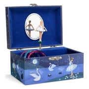 Jewelkeeper Girl's Musical Jewelry Storage Box with Spinning Ballerina, Glitter Design, Swan Lake Tune