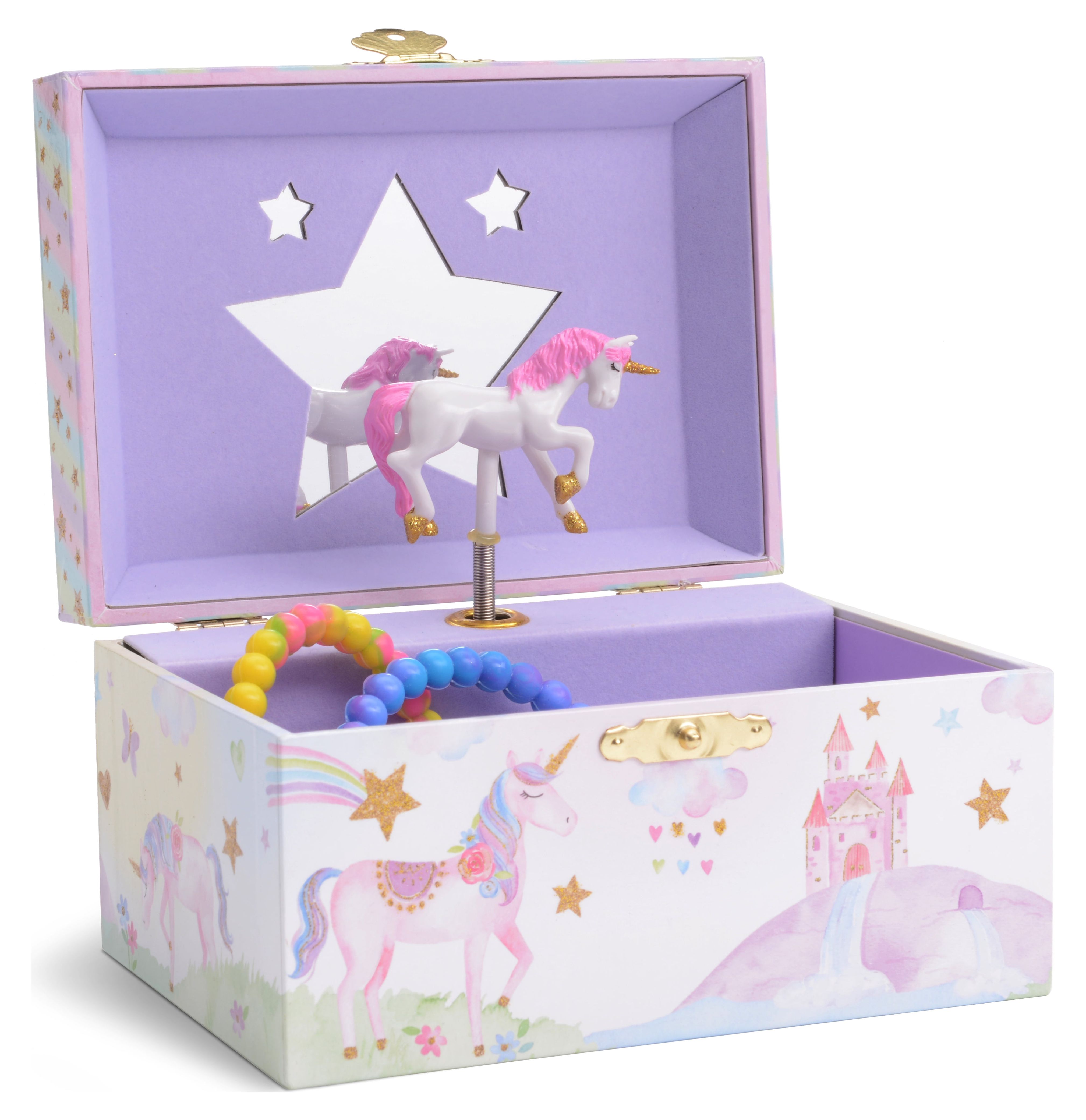 JewelKeeper Girl's Musical Jewelry Storage Box with Spinning Unicorn ...