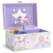 Jewelkeeper Girl's Unicorn Musical Jewelry Box with Glitter Rainbow and Stars Design - The Beautiful Dreamer Tune - Girls Jewelry Boxes