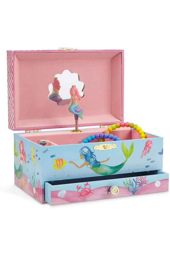 Mermaid Music Jewelry Box & Little Girls Jewelry Set - 3 Mermaid Gifts for Girls