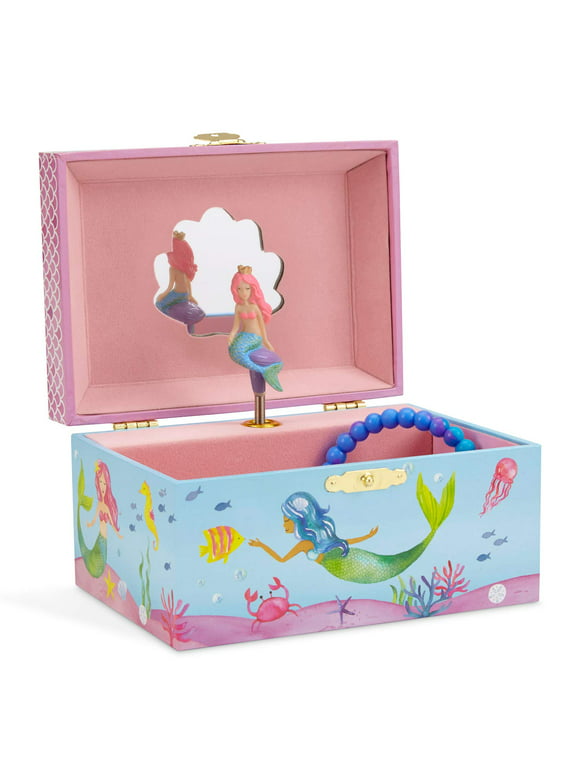 Jewelkeeper Mermaid Musical Jewelry Box, Narwhal Design, Over the Waves Tune