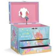 Jewelkeeper White And Purple Ballerina Musical Jewelry Box With 2 Pullout Drawers Swan Lake Tune