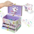 thumbnail image 1 of Jewelkeeper Musical Jewelry Box with 2 Pullout Drawers, Glitter Rainbow and Stars Unicorn Design, The Unicorn Tune, 1 of 8