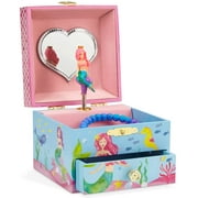 Jewelkeeper Musical Jewelry Box with Spinning Unicorn, Mermaid Pattern, Birthday or Christmas Gifts.