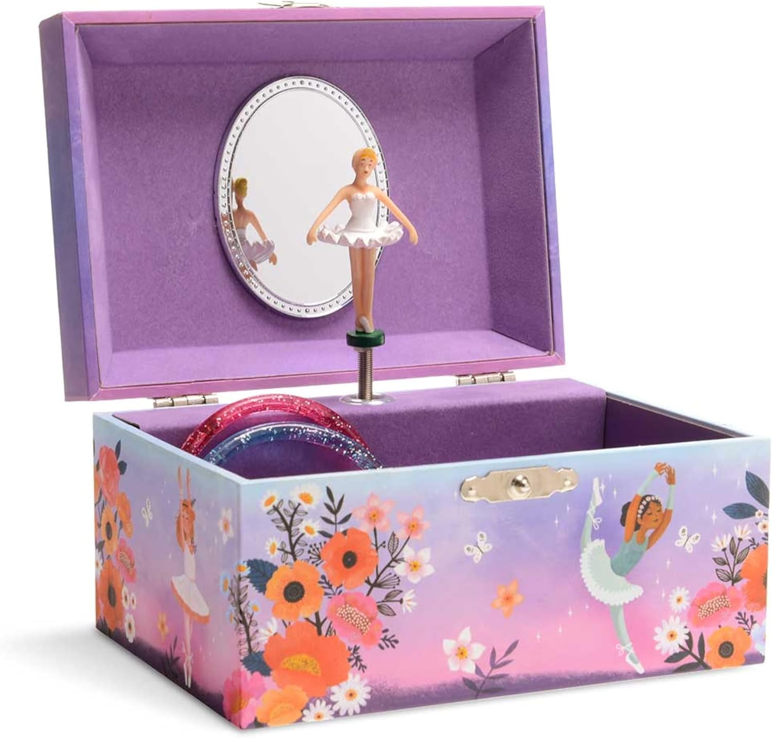 Jewelkeeper Musical Jewelry Storage Box with Purple and Blue Enchanted