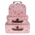 thumbnail image 1 of Jewelkeeper Paperboard Suitcases, Set of 3 Nesting Storage Gift Boxes for Birthday, 1 of 6