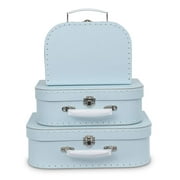Jewelkeeper Paperboard Suitcases, Set of 3 Nesting Storage Gift Boxes for Birthday