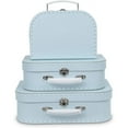 thumbnail image 1 of Jewelkeeper Paperboard Vintage Suitcase - Set of 3 Decorative Vintage Luggage - Storage Cardboard Suitcase - Mini Luggage Gift Box for Birthday or Wedding - Baby Blue Pastel Design, 1 of 6