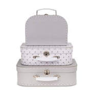 Jewelkeeper Suitcases Set of 3 - Vintage Storage Box - Gray Stars Design