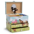 thumbnail image 1 of Jewelkeeper Musical Jewelry Box with 2 Pullout Drawers, Horse and Barn Design, Home on The Range Tune, 1 of 8