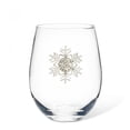 thumbnail image 1 of Jewelled Snowflake On Stemless Wine Glass, 1 of 2