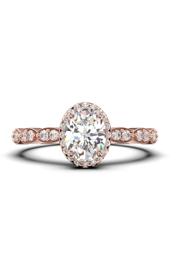 2 Ct Lab Grown Diamond Solitaire with accents Ring 14K Gold Over, VS1 Clarity E-F Color Oval Cut, Fine Jewelry for Women, Classic Engagement Ring, Anniversary Gift, Bridal Jewelry
