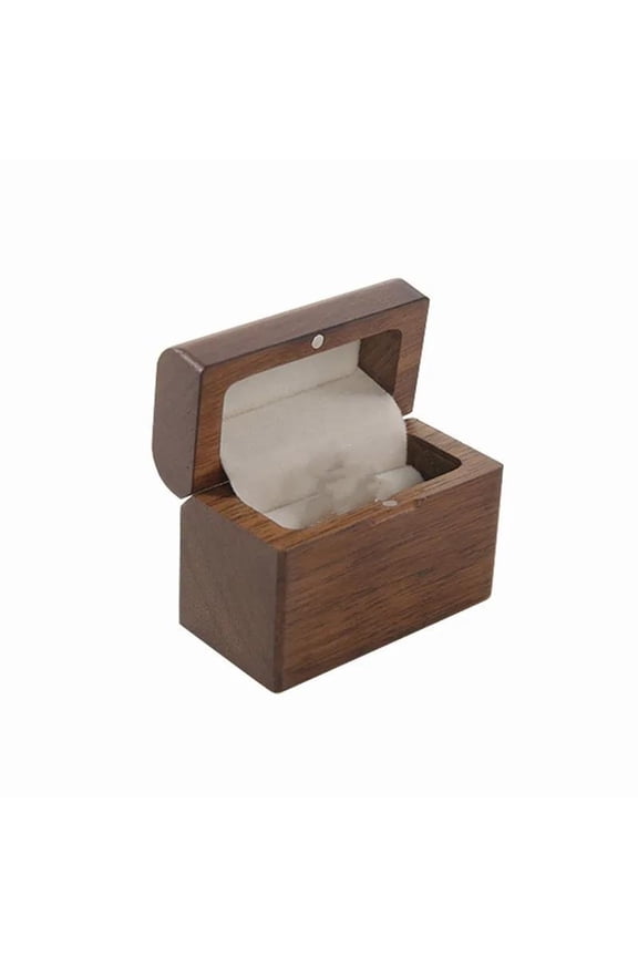Jewellery Ring Display Stand Solid Wood Storage Box Vintage Men And Women Portable Travel Packing Case