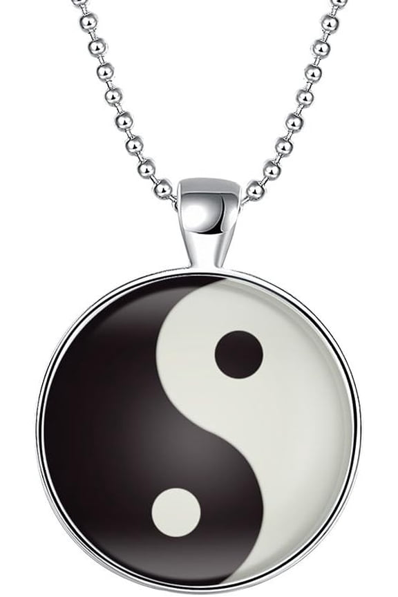 Jewellery Time Gem Collection Tai Chi Yin Yang Necklace Glow In The Dark Pendant