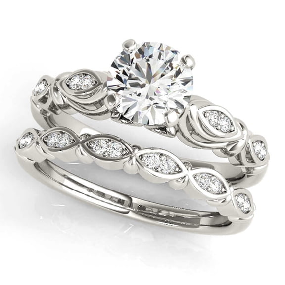 Jewelmore Engagement Rings for Women 1/2 Carat Halo Diamond Engagement Bridal Ring Set Prong Setting 10K Solid Rose White Yellow Gold Genuine Diamond Wedding Jewery