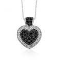 thumbnail image 1 of JewelonFire  Sterling Silver 1/2ct Black & White Diamond Heart Pendant, 1 of 3