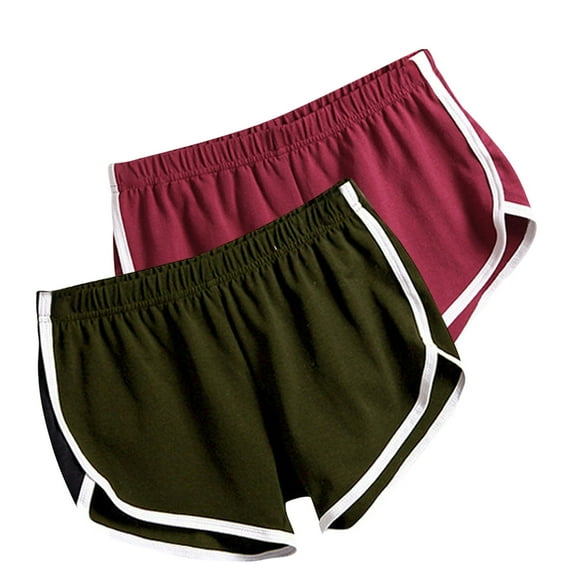 Jewelreauty 2 Pack Athletic Shorts Womens Elastic Waist Running Workout Active Dolphin Shorts 2025
