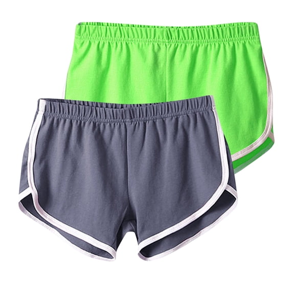 Jewelreauty 2 Pack Athletic Shorts Womens Elastic Waist Running Workout Active Dolphin Shorts 2025