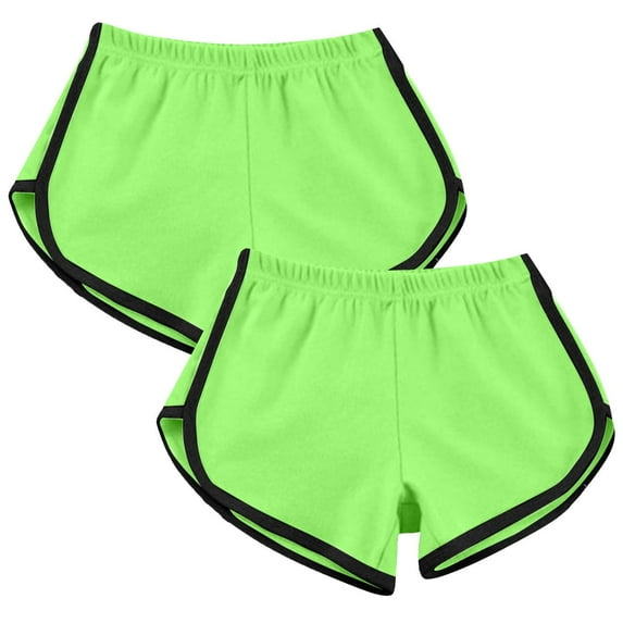 Jewelreauty 2 Pack Athletic Shorts for Women Elastic Waist Running Workout Active Dolphin Shorts 2025
