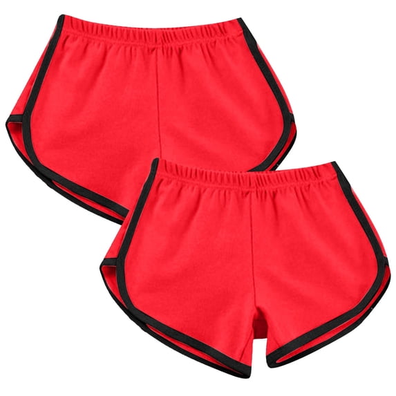 Jewelreauty 2 Pack Athletic Shorts for Women Elastic Waist Running Workout Active Dolphin Shorts 2025