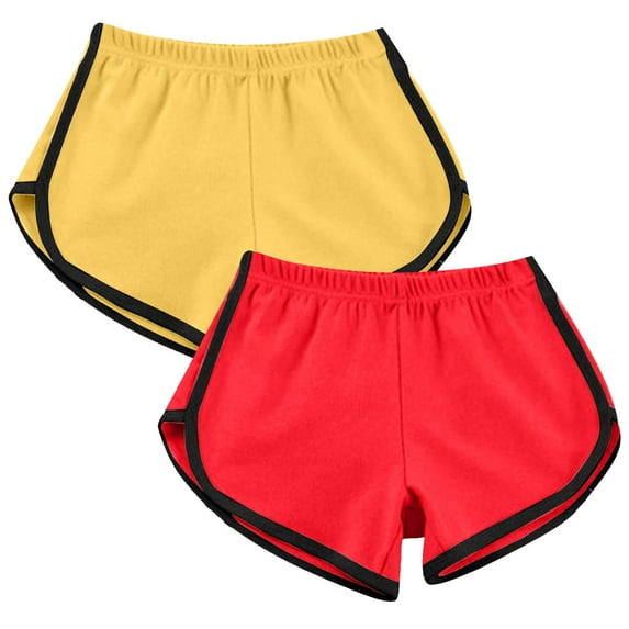 Jewelreauty 2 Pack Athletic Shorts for Women Elastic Waist Running Workout Active Dolphin Shorts 2025