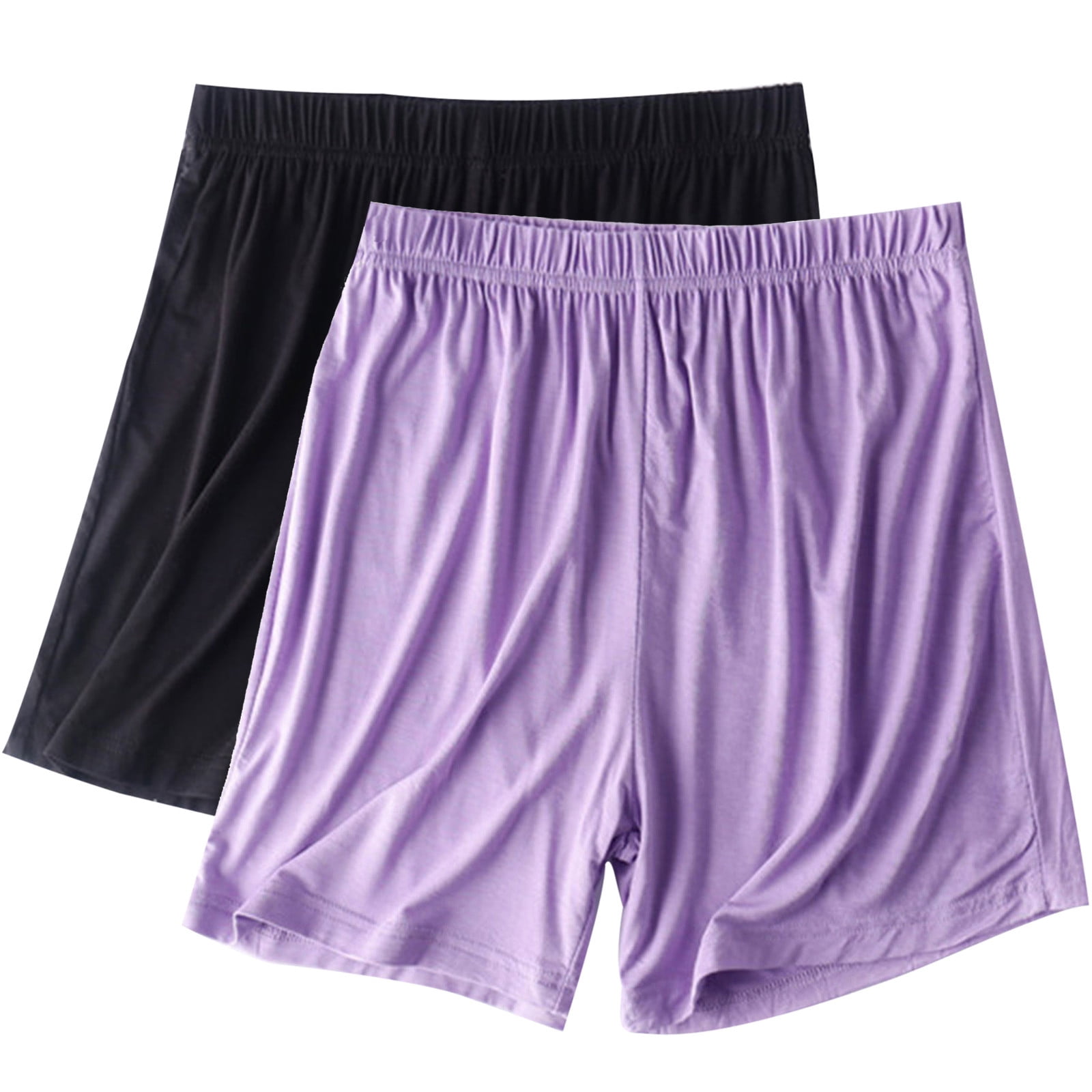 HomyComy 2-pack slaapshorts gebreide pyjamabroek korte katoenen lounge