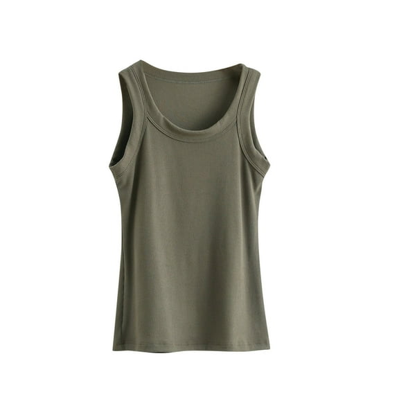 Jewelreauty Camisole Workout Yoga Tank Tops for Women Casual Sleeveless Loungewear Pajama Basic Shirts (XL, Green)