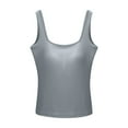 thumbnail image 1 of Jewelreauty Camisole Workout Yoga Tank Tops for Women Sleeveless Strap Cozy Tops with Built in Bra Padded (L, Gray), 1 of 5