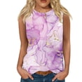 thumbnail image 1 of Jewelreauty Casual Tank Tops for Women Sleeveless High Neck Print Tunic Shirts Summer Loose Going Out Tee (S, Purple), 1 of 4