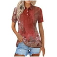 thumbnail image 1 of Jewelreauty Casual Tunic Tops for Women Button Neck Short Sleeve Summer Blouses Tee Shirts, 1 of 5