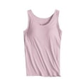 thumbnail image 1 of Jewelreauty Cotton Tank Tops with Built in Bra Camisole Tops Womens Plus Size Sleeveless Workout Sports Seamless Tanks (XL, Pink), 1 of 7