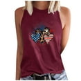 thumbnail image 1 of Savings High Neck Tank Tops for Women Summer Sleeveless Baseball Print Shirts Casual Loose Workout Tops (L, Wine), 1 of 4