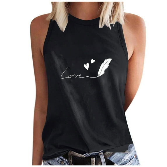 Jewelreauty High Neck Tops for Women Summer Sleeveless Floral Print Tank Top Casual Loose Fit Shirts Blouse (XL, Black)