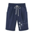 thumbnail image 1 of Jewelreauty High Waisted Shorts Women Casual Drawstring Elastic Waist Summer Floral Print Shorts, 1 of 3